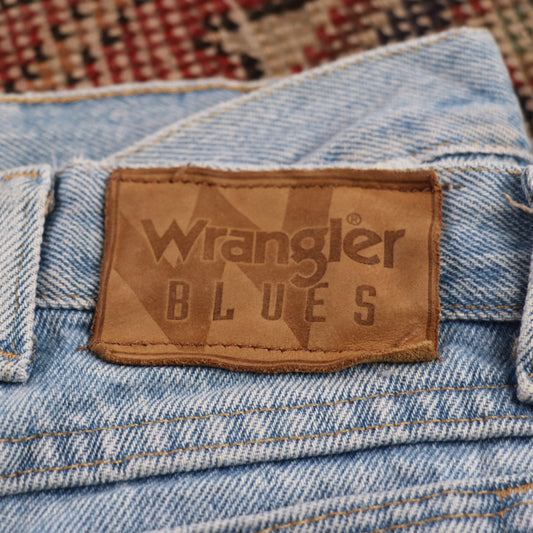 Wrangler W36 L33 Straight Leg Relaxed Fit Blue Denim Jeans