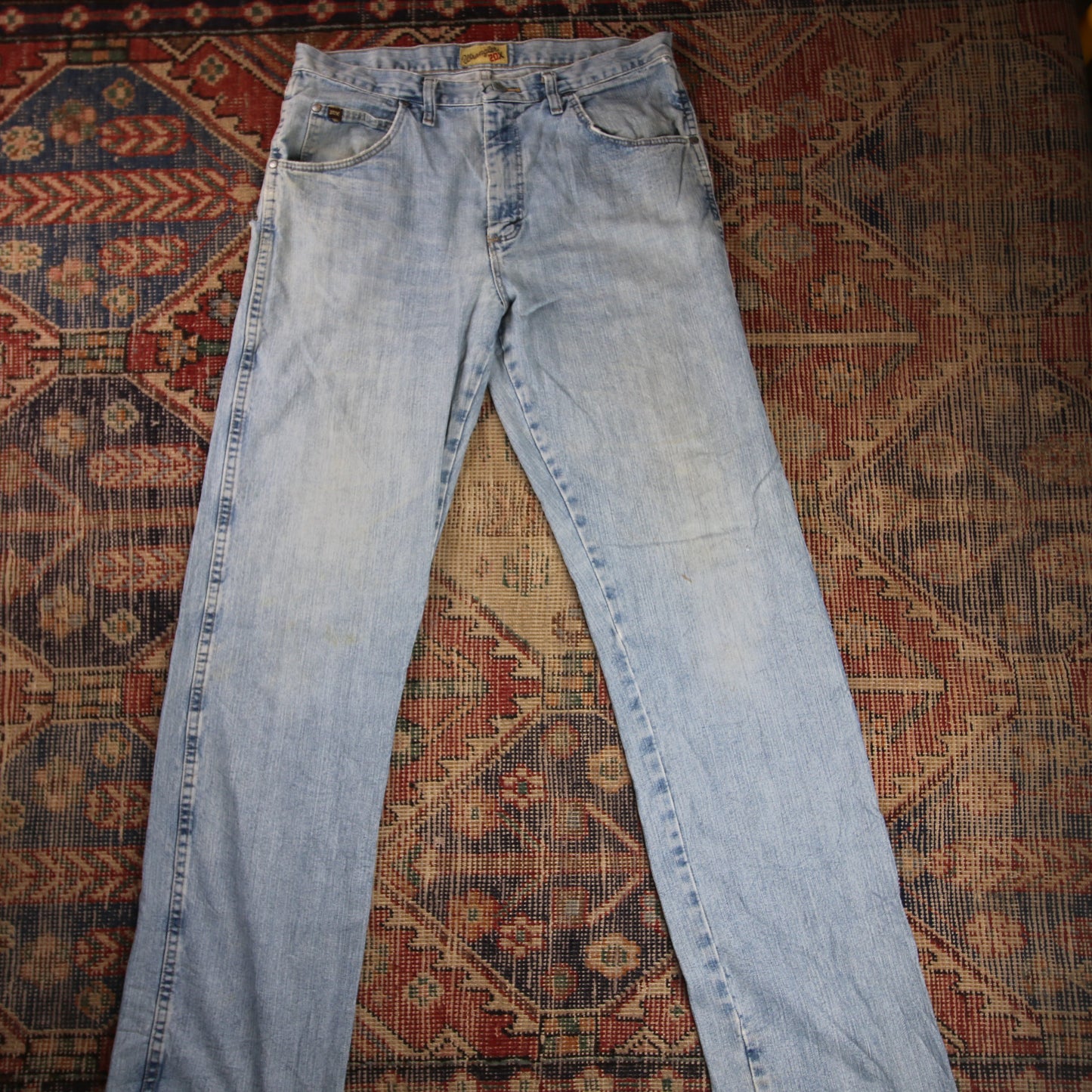 Wrangler W34 L35 Straight Leg Relaxed Fit Blue Denim Jeans