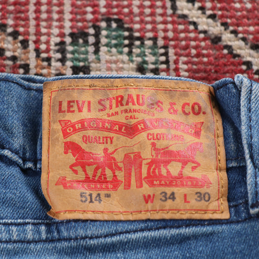 Levi's 514 Red Tab W28 L29 Straight Leg Blue Denim Jeans