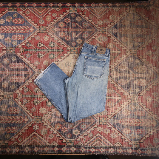 Wrangler W34 L30 Straight Leg Loose Fit Blue Denim Jeans