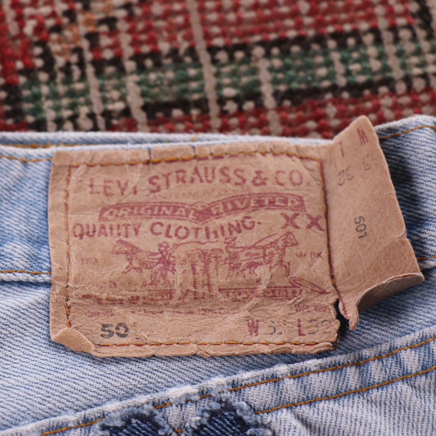 Levi's 501 Red Tab W32 L30 Original Fit Blue Denim Jeans
