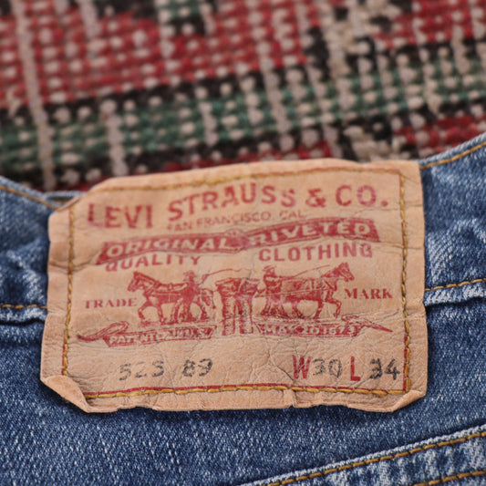 Levi's 505 Red Tab W34 L28 Straight Leg Regular Fit Blue Denim Jeans
