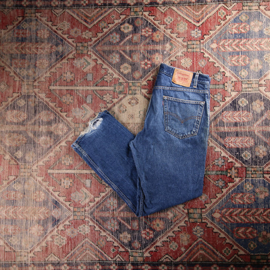 Levi's 505 Red Tab W30 L29 Straight Leg Regular Fit Blue Denim Jeans