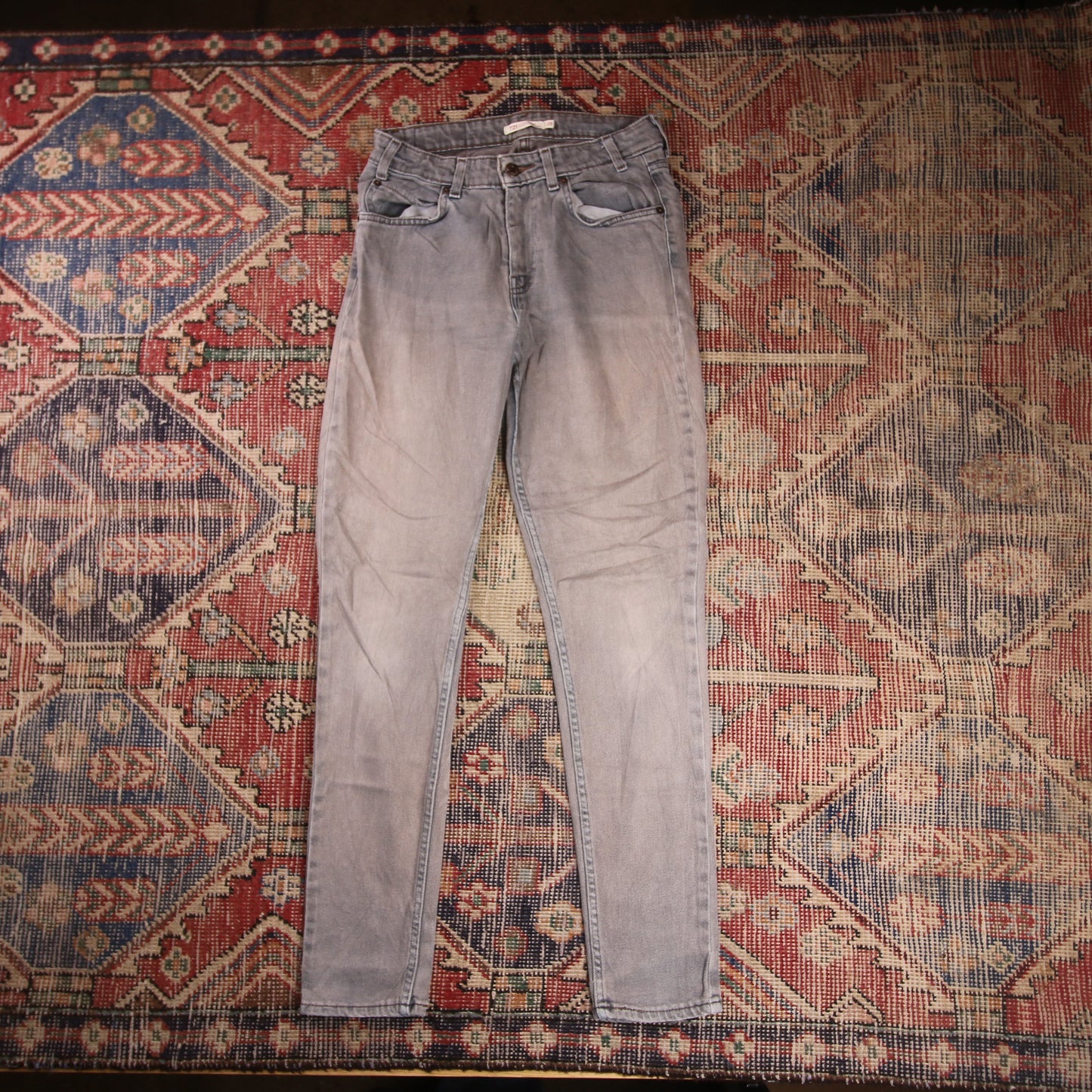 Levi's 721 Orange Tab W28 L30 Skinny Grey Denim Jeans