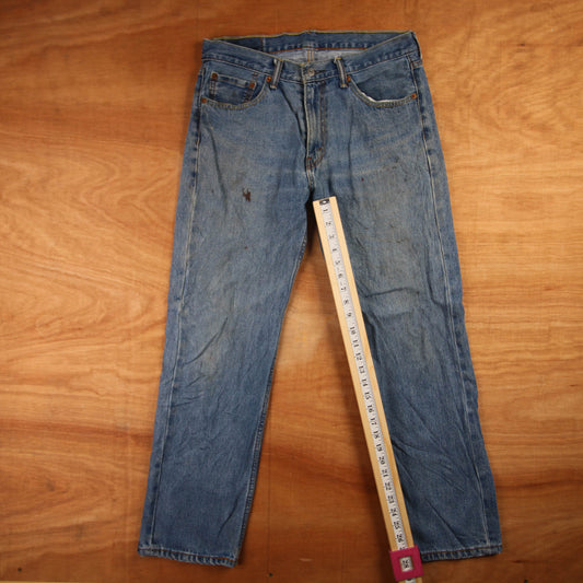 Levi's 505 Red Tab W34 L28 Straight Leg Regular Fit Blue Denim Jeans