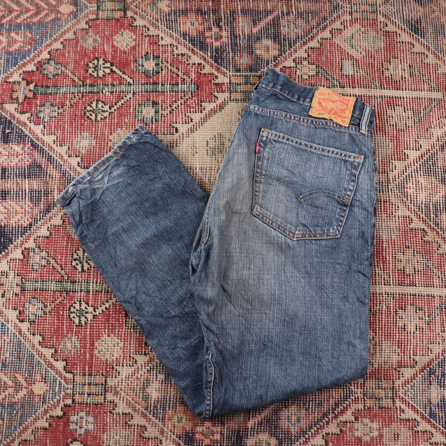Levi's 505 W36 L30 Straight Leg Regular Fit Blue Denim Jeans