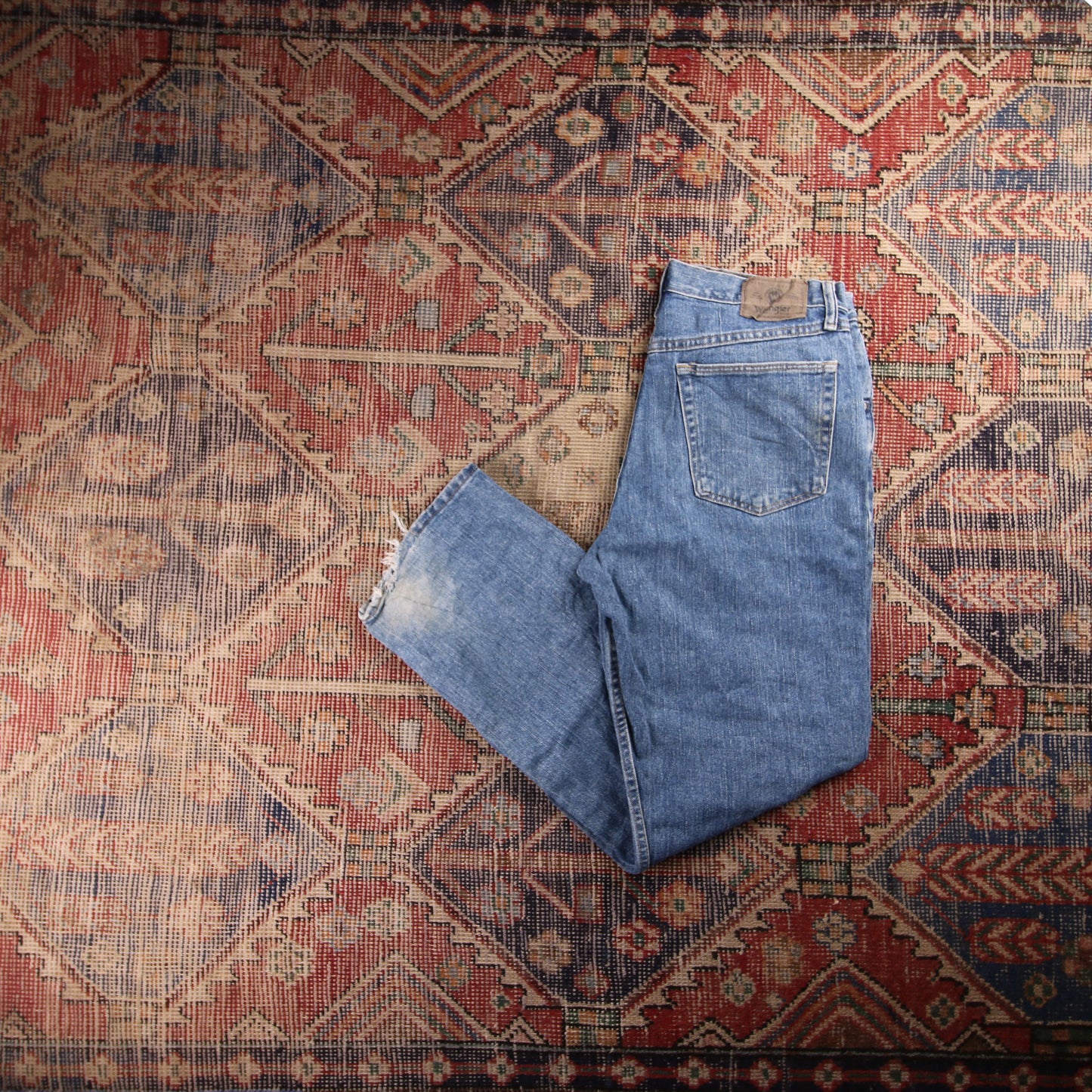 Wrangler W32 L31 Straight Leg Blue Denim Jeans