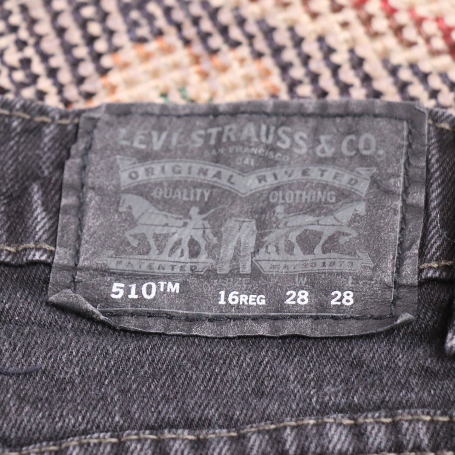 Levi's 510 W29 L29 Skinny Classic Ripped Style Black Denim Jeans