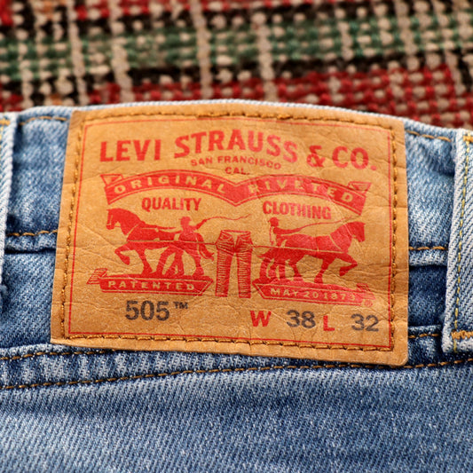 Levi's 505 Red Tab W34 L31 Straight Leg Regular Fit Blue Denim Jeans