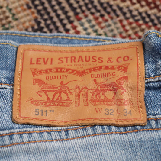 Levi's 511 W32 L26 Slim Fit Blue Denim Jeans