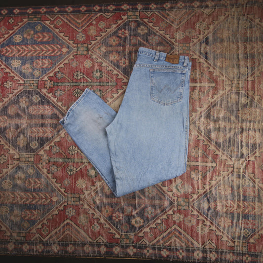Wrangler W40 L32 Straight Leg Loose Fit Blue Denim Jeans