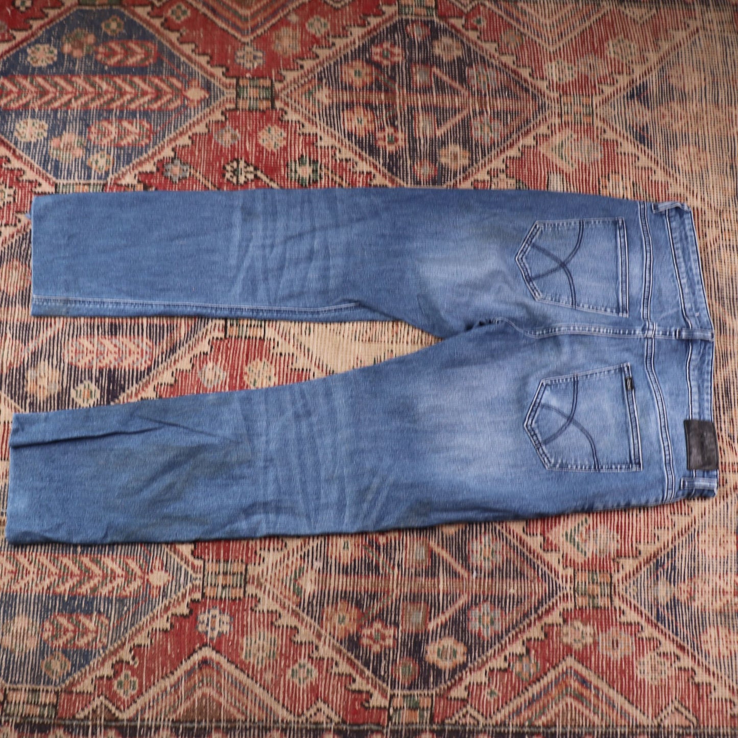 Riders W34 L27 Straight Leg Blue Denim Jeans