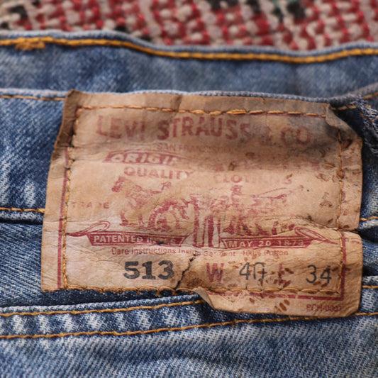 Levi's 513 W38 L27 Straight Leg Slim Fit Blue Denim Jeans