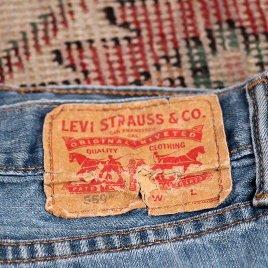 Levi's 559 W42 L26 Straight Leg Relaxed Fit Blue Denim Jeans