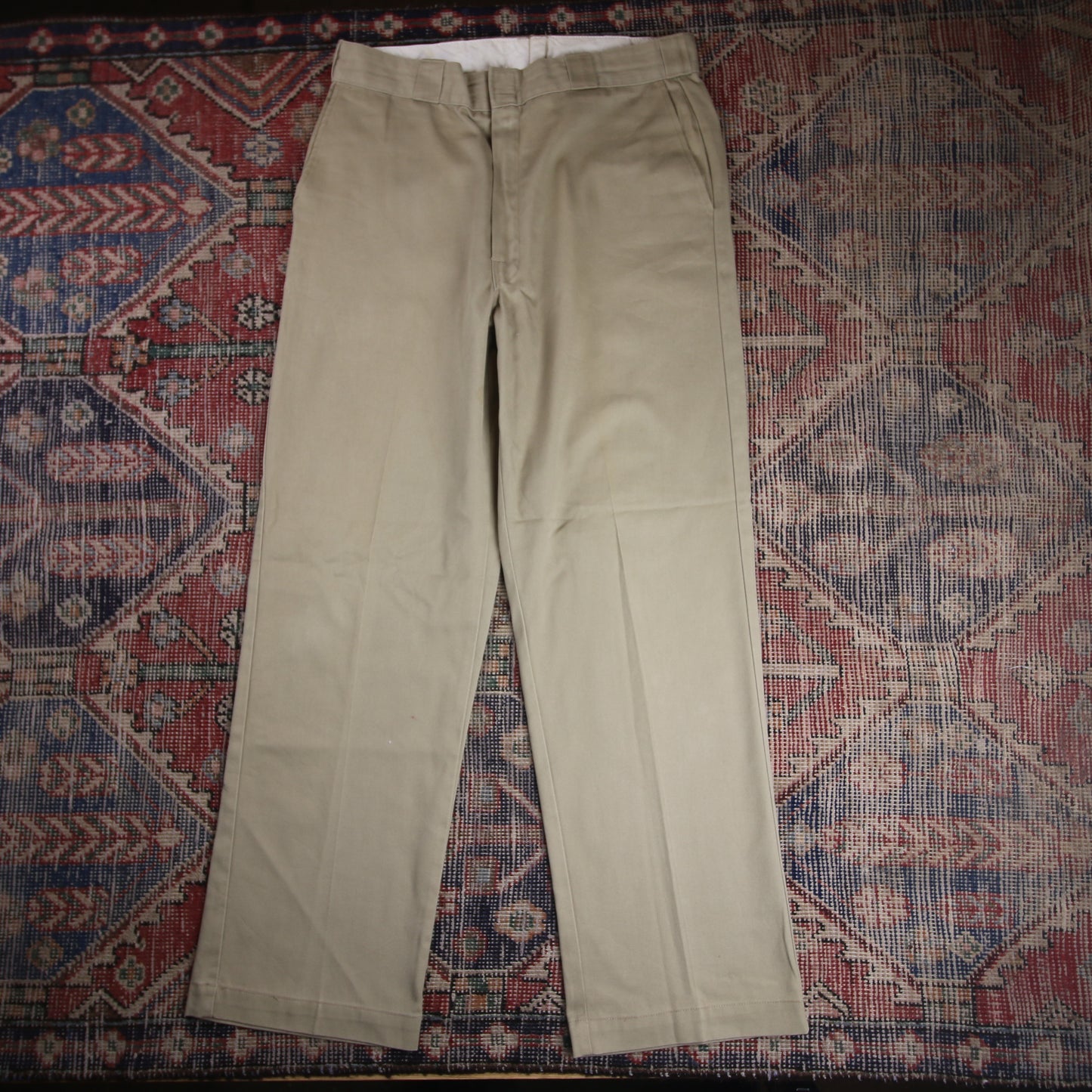 Dickies W34 L30 Straight Leg Beige Cotton Blend Trousers