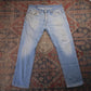 Levi's 504 W36 L29 Straight Leg Regular Fit Classic Ripped Style Blue Denim Jean