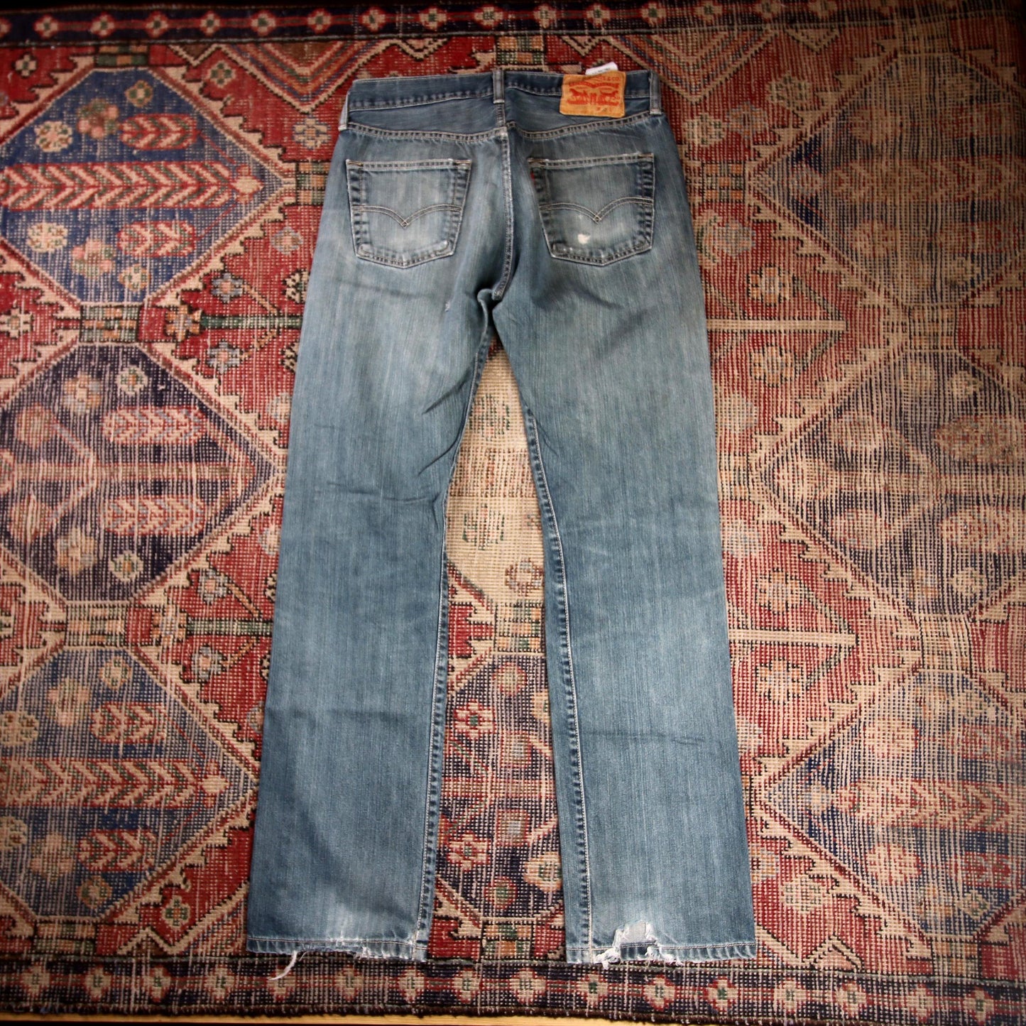 Levi's 501 W30 L30 Original Fit Classic Ripped Style Blue Denim Jeans