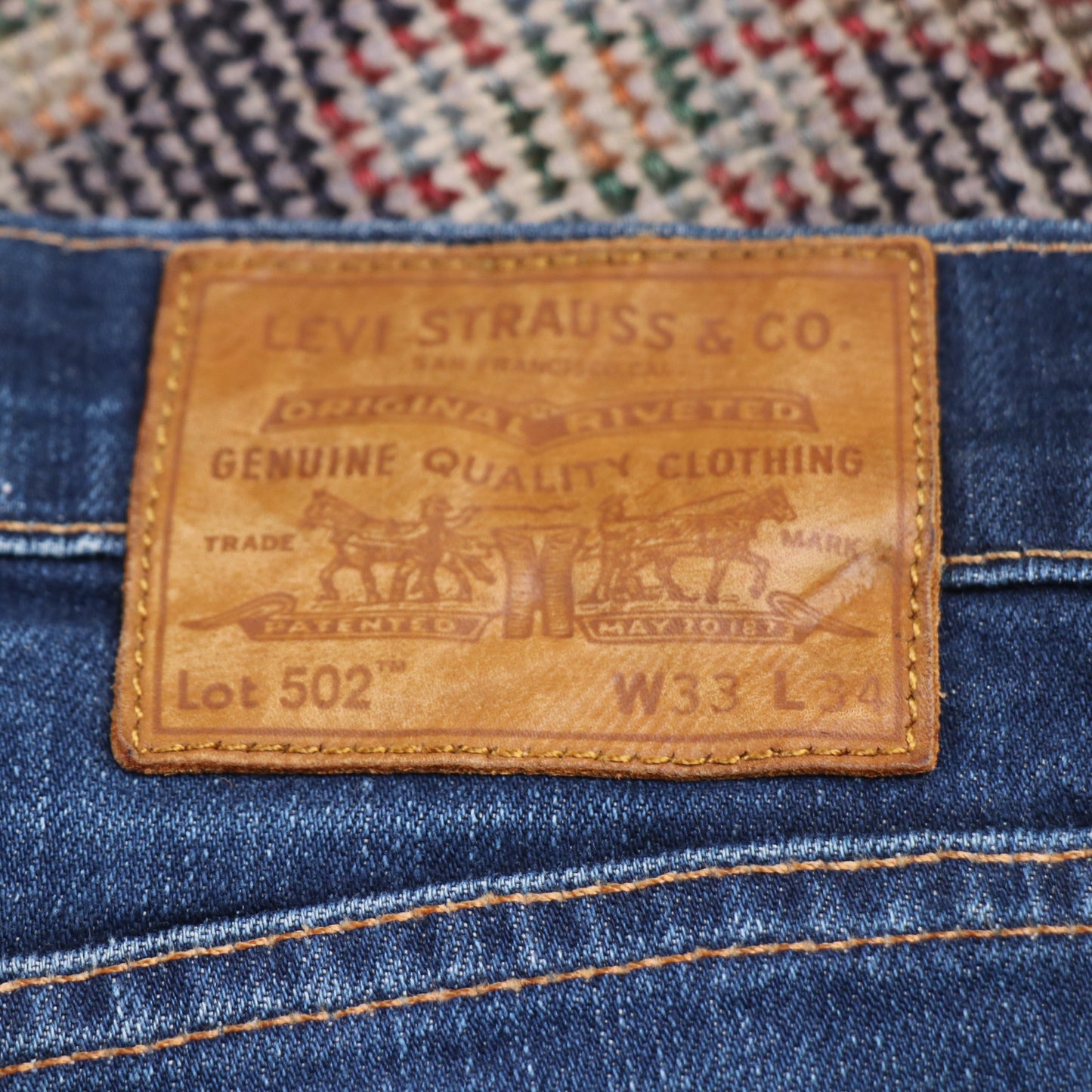 Levi's 502 W34 L23 Tapered Leg Regular Fit Blue Denim Jeans