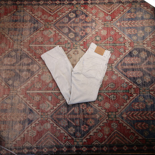 Levi's 511 W26 L27 Slim Fit White Corduroy Trousers