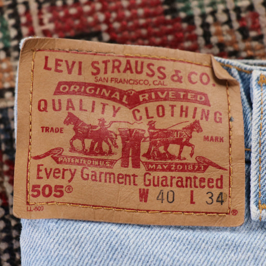 Levi's 505 Red Tab W36 L28 Straight Leg Regular Fit Blue Denim Jeans