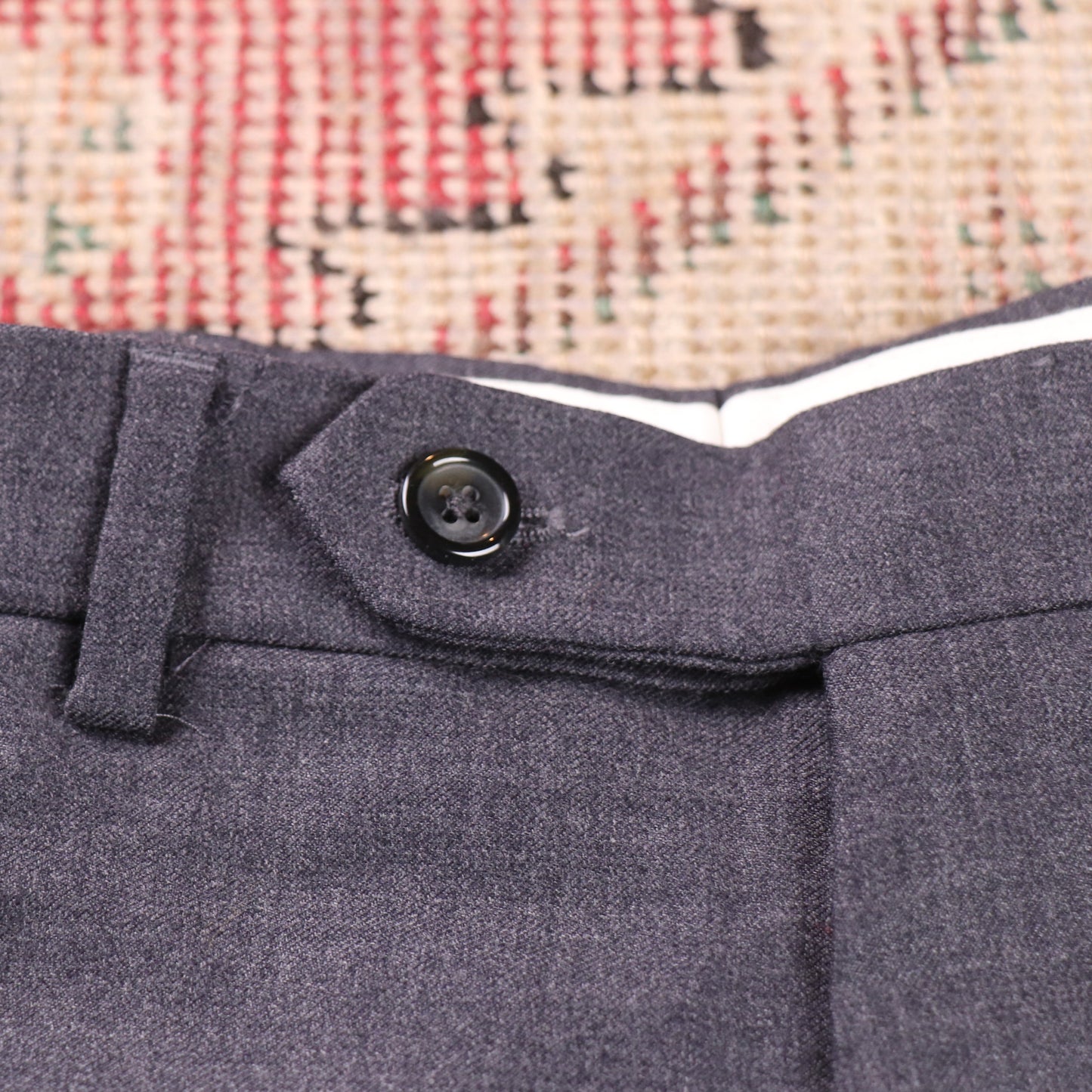 Nautica W34 L30 Straight Leg Navy Cotton Blend Trousers