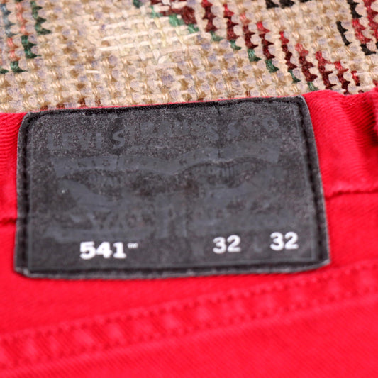 Levi's 541 W32 L32 Tapered Leg Red Denim Jeans