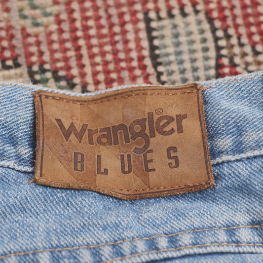 Wrangler W40 L32 Straight Leg Loose Fit Blue Denim Jeans