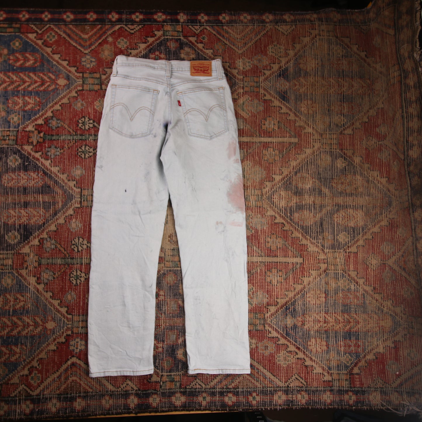 Levi's W26 L25 Straight Leg Blue Denim Jeans