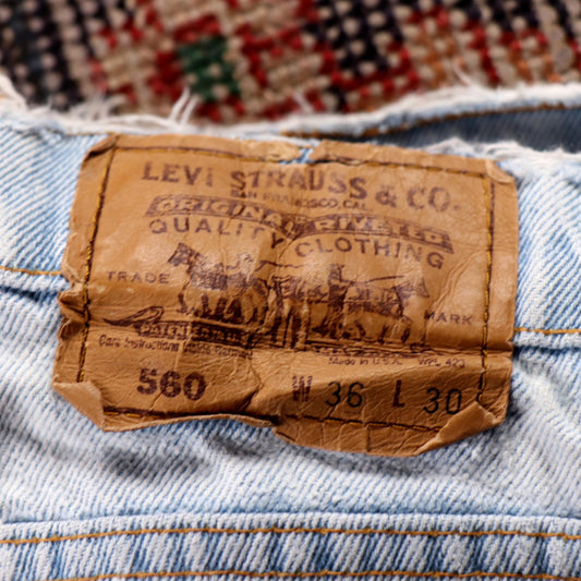 Levi's 501 Orange Tab W34 L28 Original Fit Blue Denim Jeans