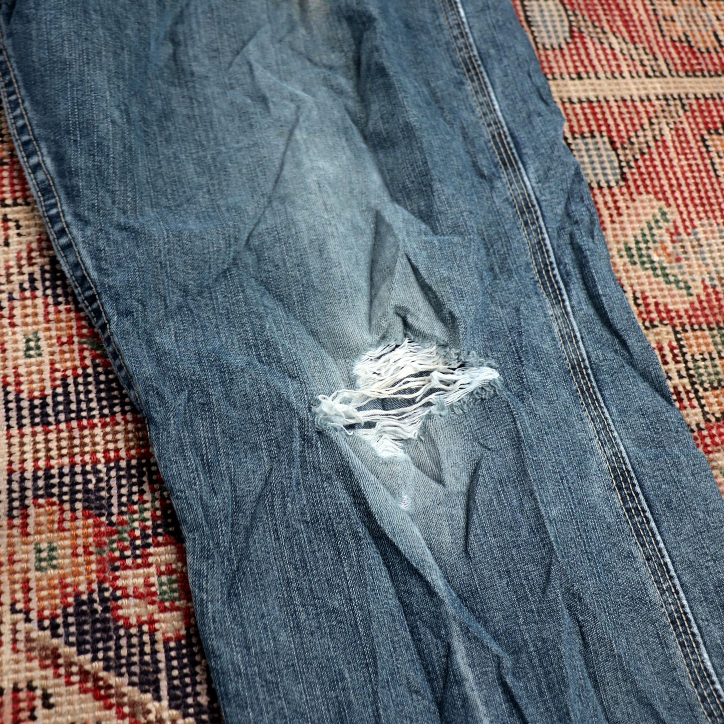 Lee W36 L31 Carpenter Classic Ripped Style Blue Denim Jeans