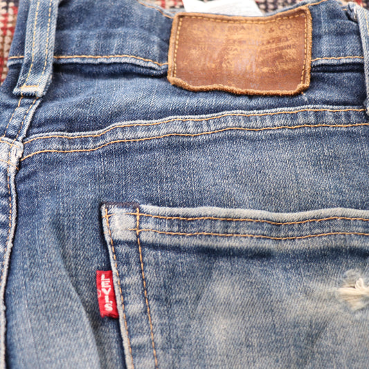 Levi's W28 L26 Skinny Classic Ripped Style Blue Denim Jeans