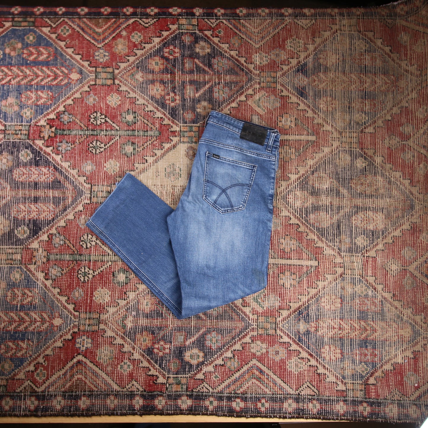 Riders W34 L27 Straight Leg Blue Denim Jeans