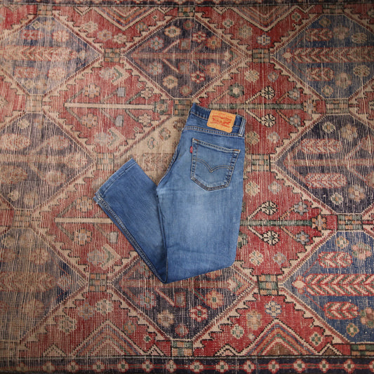 Levi's 511 W30 L26 Slim Fit Classic Ripped Style Blue Denim Jeans