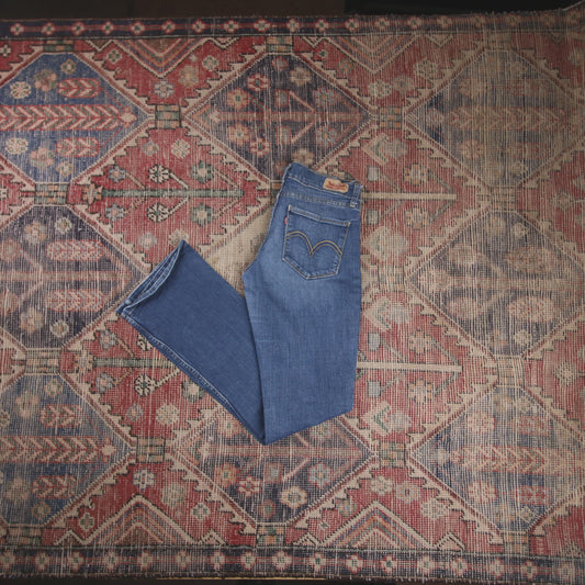 Levi's 525 W28 L29 Bootcut Slim Fit Blue Denim Jeans