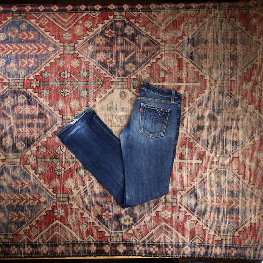 Levi's W28 L32 Flared Blue Denim Jeans