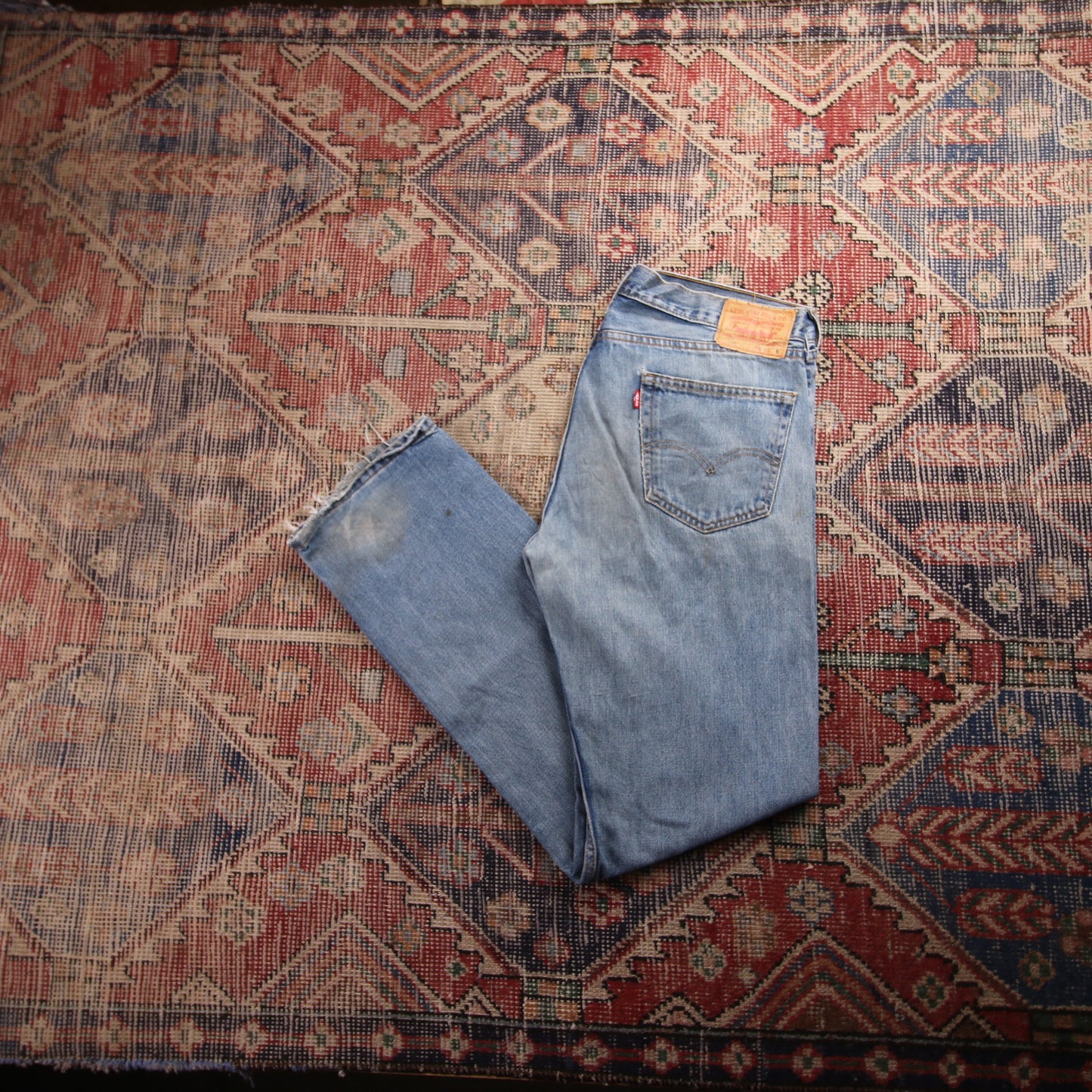 Levi's 505 W34 L33 Straight Leg Regular Fit Blue Denim Jeans