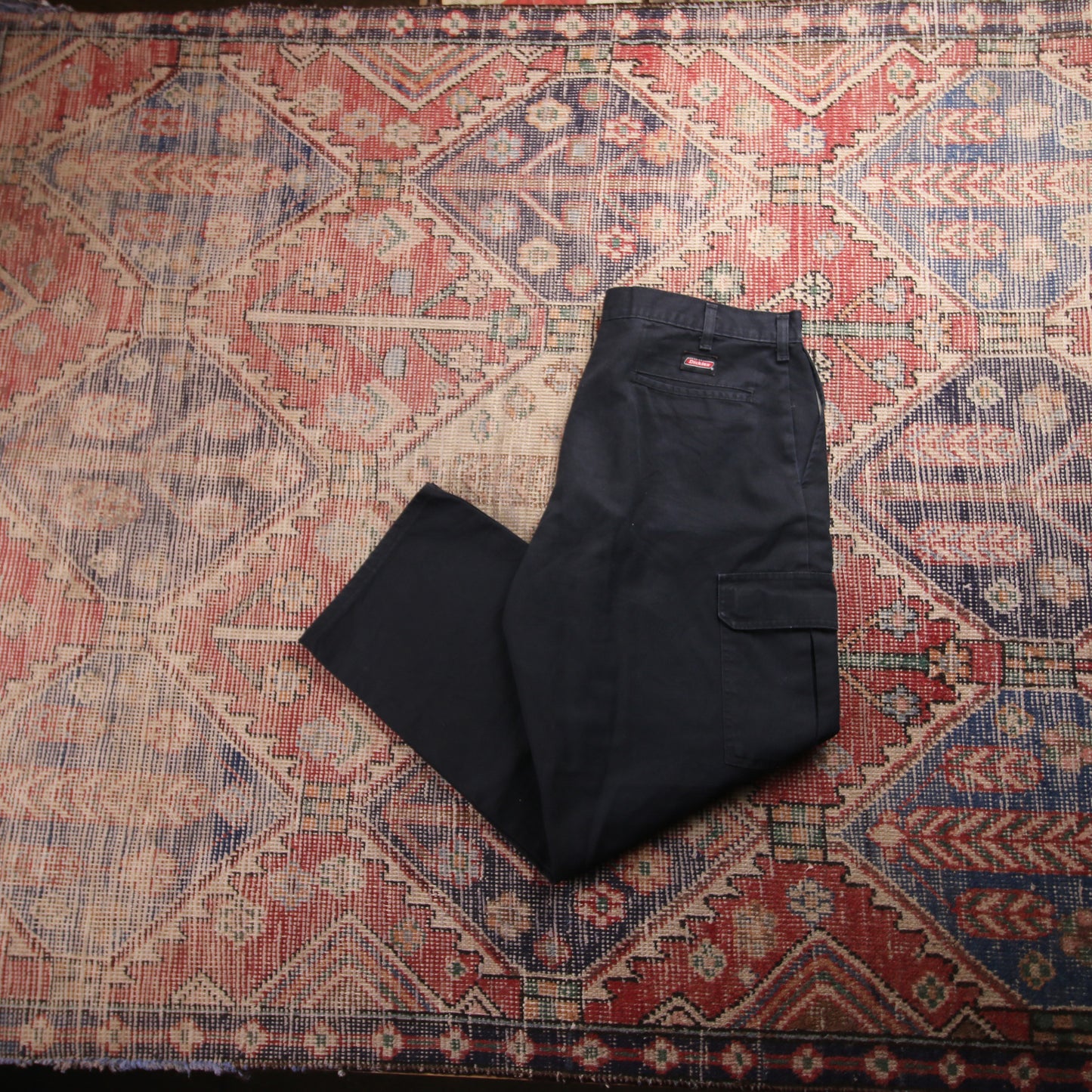Dickies W36 L27 Cargo Black Cotton Blend Trousers