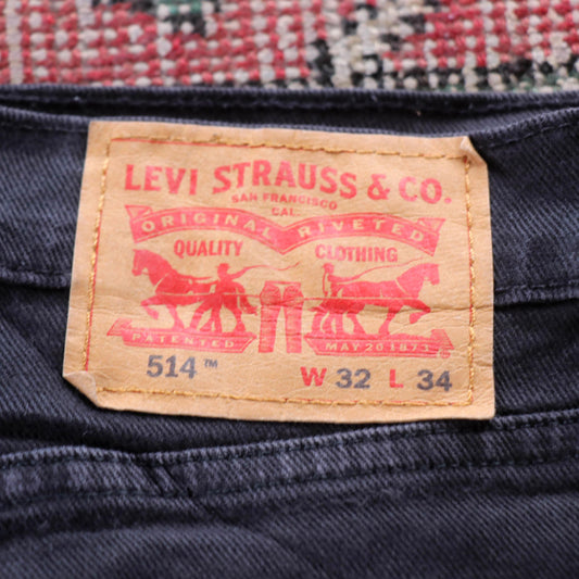 Levi's 514 White Tab W34 L33 Straight Leg Grey Denim Jeans
