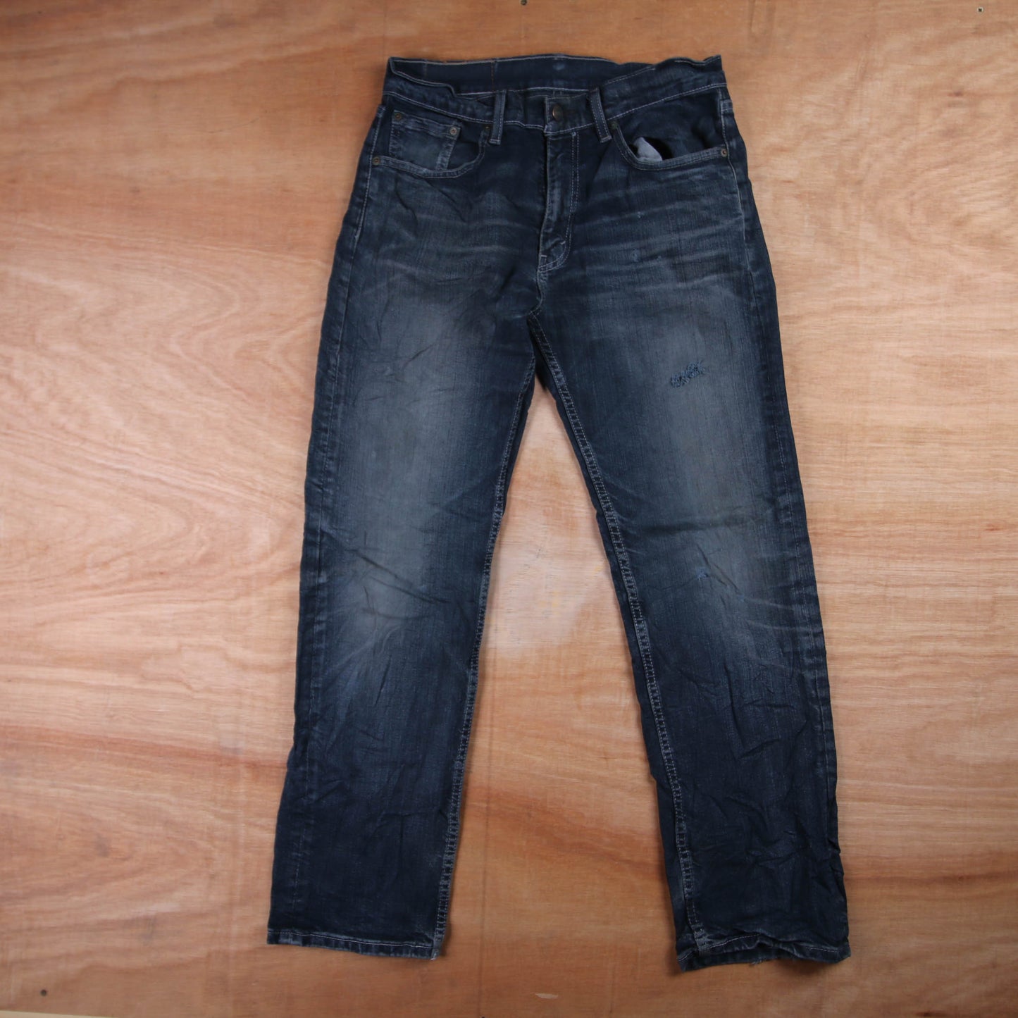 Levi's 505 Red Tab W30 L29 Straight Leg Regular Fit Blue Denim Jeans