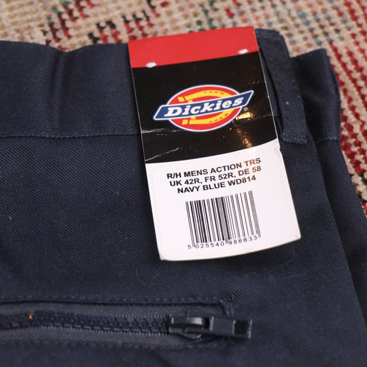 Dickies Double Knee W44 L30 Cargo Navy Cotton Blend Trousers