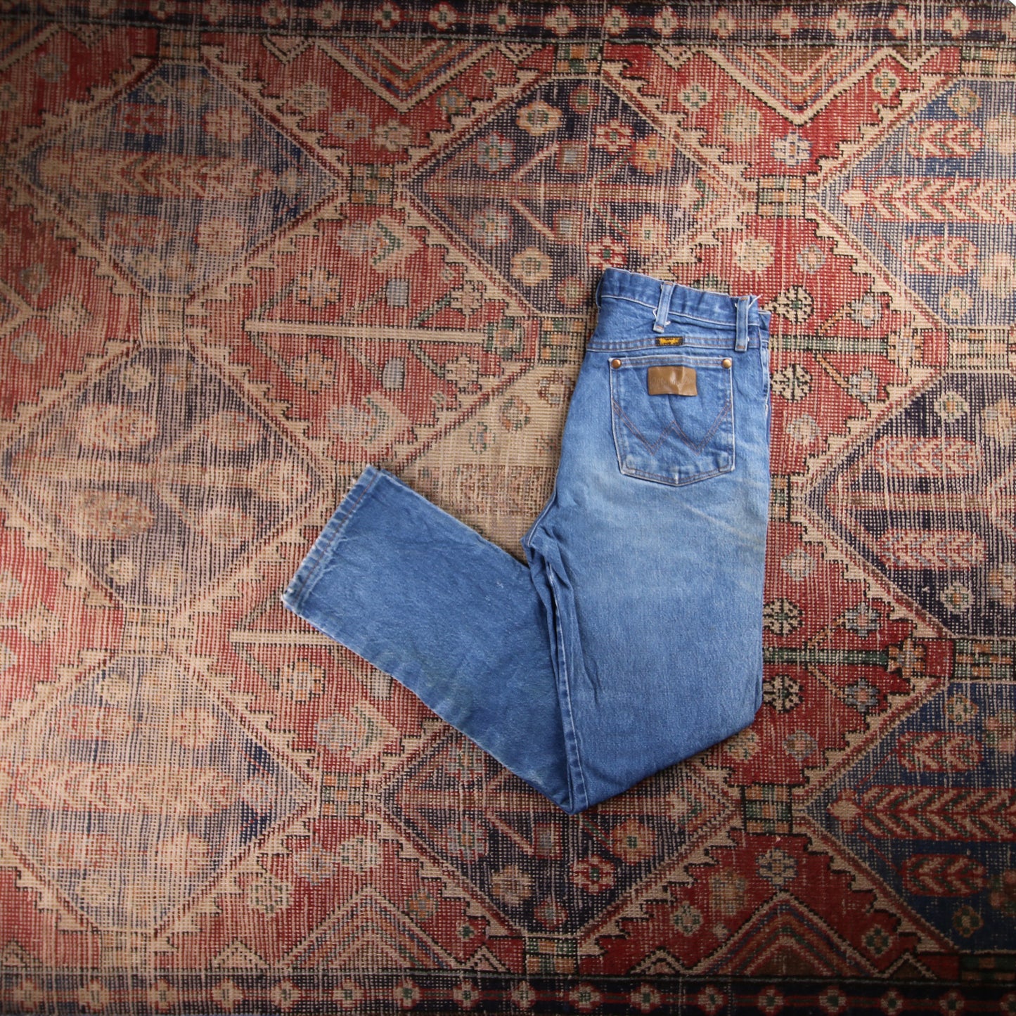 Wrangler W36 L30 Straight Classic Ripped Style Blue Denim Jeans
