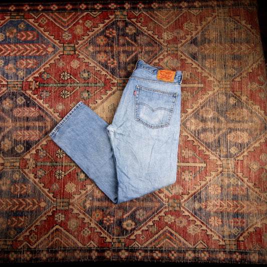 Levi's 505 W36 L31 Straight Leg Regular Fit Blue Denim Jeans