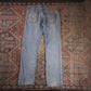 Levi's 505 W36 L31 Straight Leg Regular Fit Classic Ripped Style Blue Denim Jean