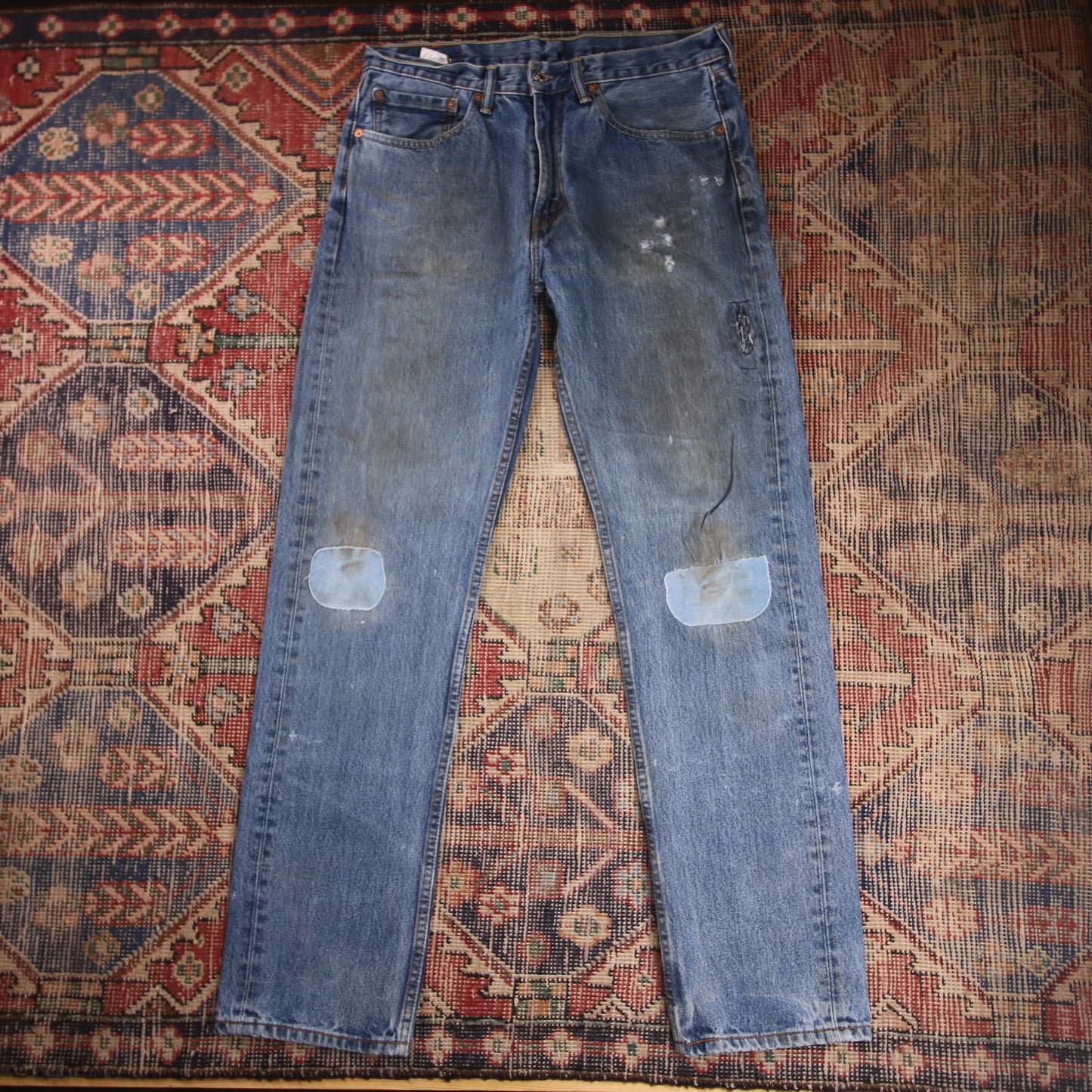Levi's 505 W34 L32 Straight Leg Regular Fit Blue Denim Jeans
