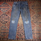 Levi's 505 W34 L32 Straight Leg Regular Fit Blue Denim Jeans