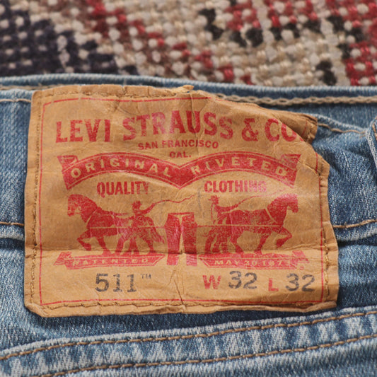 Levi's 511 Red Tab W32 L30 Slim Fit Blue Denim Jeans
