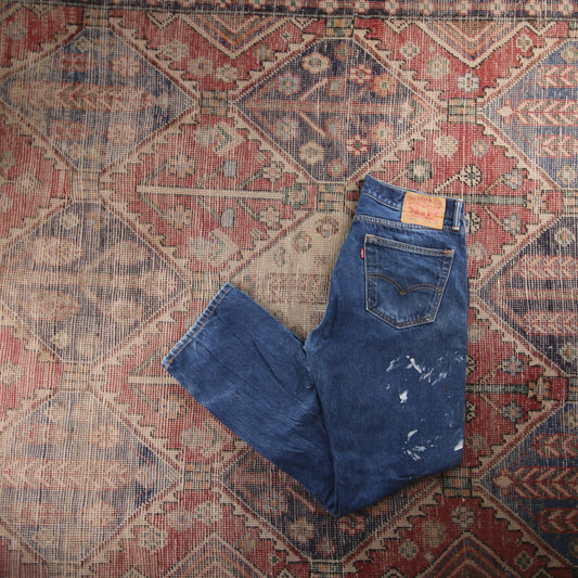 Levi's 505 Red Tab W34 L31 Straight Leg Regular Fit Blue Denim Jeans
