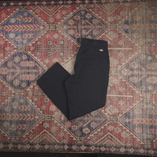 Dickies W34 L27 Straight Leg Black Cotton Blend Trousers