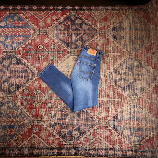 Levi's 520 W26 L28 Tapered Leg Slim Fit Blue Denim Jeans