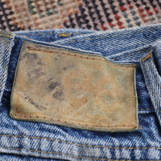 Lee W30 L30 Straight Leg Relaxed Fit Classic Ripped Style Blue Denim Jeans